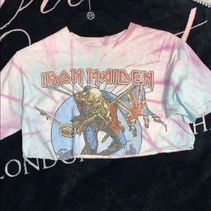 iron maiden crop tie dye